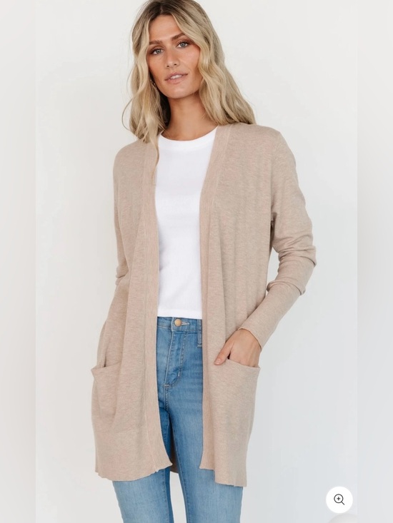 Baltic Born Sweaters - Baltic Born Edison Oatmeal Longline Open Front Cardigan Sweater 3XL Neutral NWT